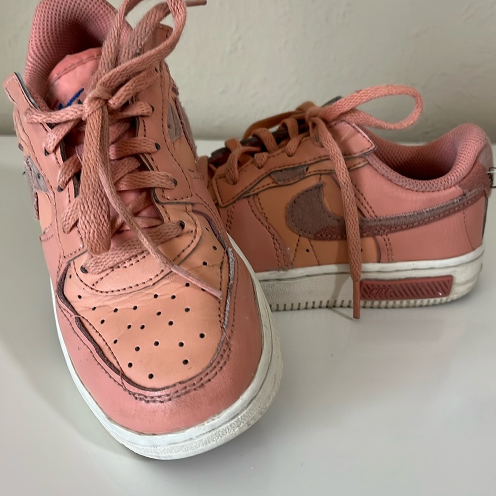 Girls Peach leather NIKES